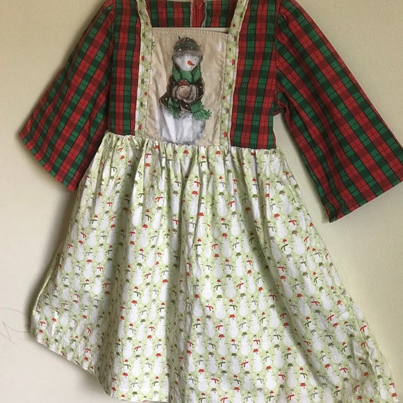 1970’s Handmade Vintage Snowman Gingham dress - Picture 6 of 8